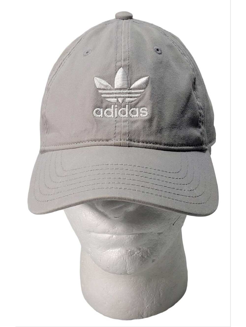 Adidas Gray Logo Strapback Baseball Hat Cap